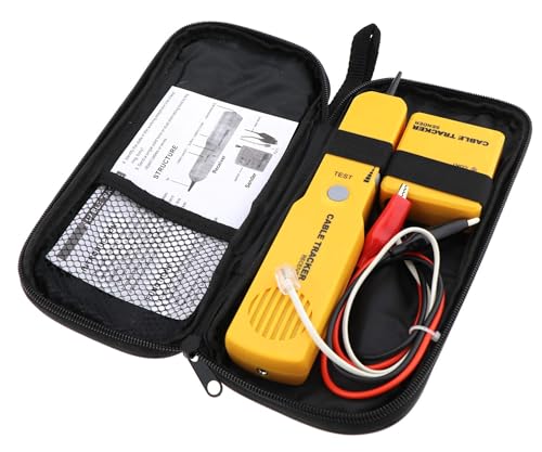 ieron Network Cable Tester, Wire Tracker Network Tester Kit to Test Circuit Continuity for Network, RJ11 Plug&Alligator Clips, Telephone Line, Cable Finder Tone Generator Probe Tracer