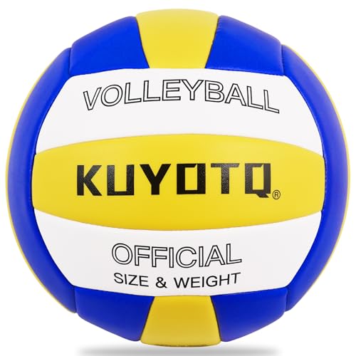 KUYOTQ Size 5 Soft Leather Volleyball Indoor/Outdoor