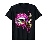 Lips Sexy Smoker Blunt Weed Teeth Marijuana Leaf 420 T-Shirt