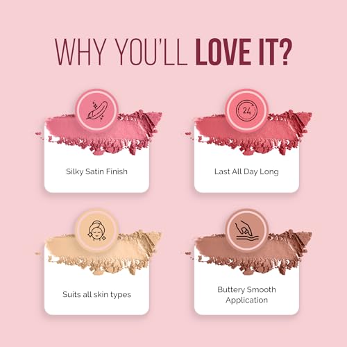 Image of Colors Queen Blush and Highlighter Palette for Face Makeup | Matte Finish, Highly Pigmented & Lightweight Silky Smooth Texture | Blusher and Highlighter Palette with Brush (Multicolor - 02)