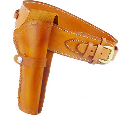 Gürtel + Holster Westernholster mit Patronenschlaufen Rindsleder Hellbraun (40) Cover