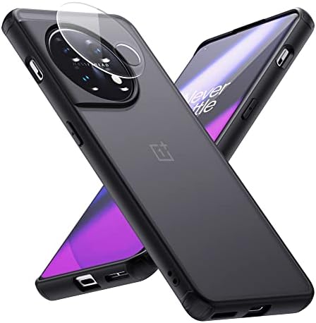MAKAVO Slim Fit for OnePlus 11 Case with Camera Lens Protector, One Plus 11 5G (2023) Translucent Frosted Phone Cover, 1+11 Soft Edge & Hard Back Shockproof Protective Shell