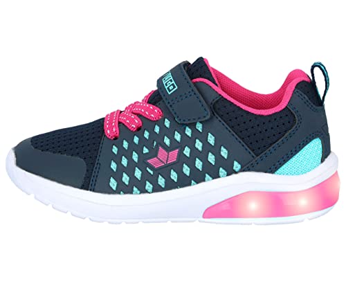 Lico Unisex Kinder Great Vs Blinky Sneaker, Marine Pink Türkis, 31 EU