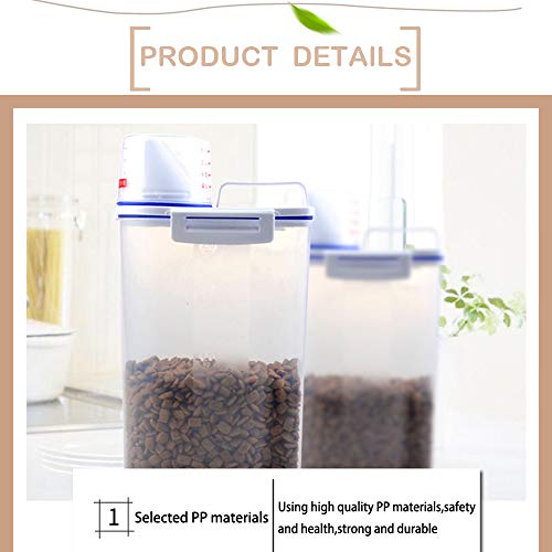 Baisyne Pet Food Storage Container with Measuring Cup, 2lb/2.5L, Pour Spout for Small Dog Cat Bird Turtle, Waterproof… - Image 6