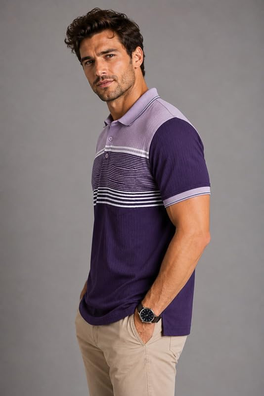 Image of SANE ORIGINALS Polo T-Shirt for Men with Pocket || Striped Polo for Men