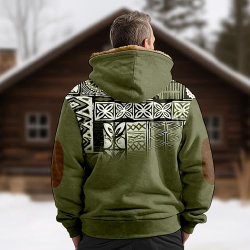 Winter Coats for Men Vintage Plush Zip Up Long Sleeve Hunting Warm Big and Tall Thicken Fleece Lined Streetwear4