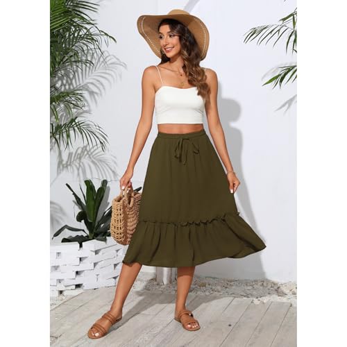 Image of Witsmile High Waist Tiered Skirts for Women Flowy Skirts for Women Long Length with Pockets 2026 Fashion Trendy