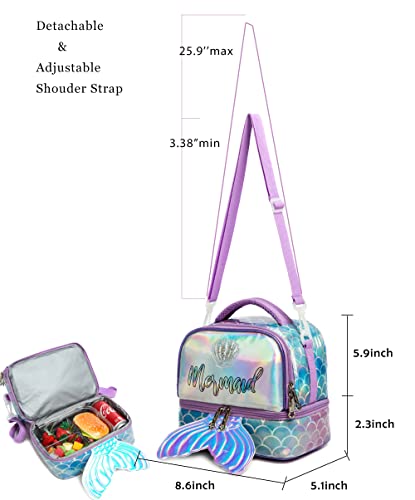 Mohco Kids Lunch Bag Insulated Bento Cooler Bag Two Compartments Cooler For Boys And Girls With Adjustable Strap Travel Lunch Tote #TOP3