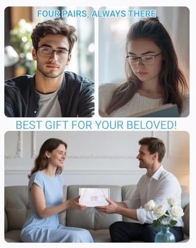 LUFF 4Pcs Anti-Blue-ray Reading Glasses Portable Ultra-Light Readers for Unisex — view 8