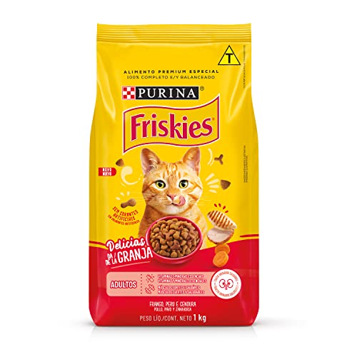 Purina Ração Friskies Delícias Da Fazenda Para Gatos Adultos Sabor Frango - 1Kg - Sabor Frango