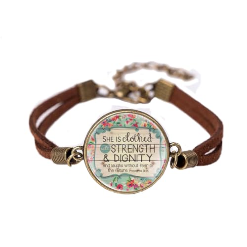 EANIOT PROVERBS Bracelet, Proverbs 31:25, Proverbs Bangle, Bible Scripture Bracelet,