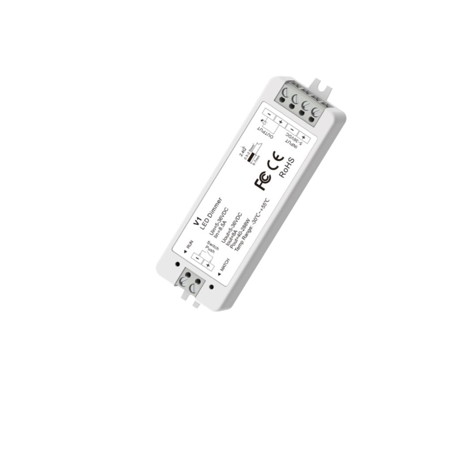 Variateur LED 12V-24V avec télécommande pour ruban monochrome