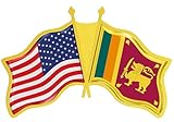 USA and Sri Lanka Crossed Flag Lapel Pin | American Sri Lankan National Friendship Souvenir Gifts for Men & Women | US Sri Lanka Double Flag Patriotic Pins for Hat, Tie, and Backpack (1pc)