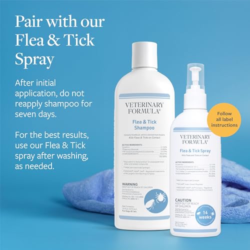 Veterinary Formula Flea and Tick Shampoo for Dogs and Cats, 16 oz