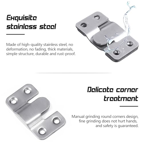 Image of 4 Hole Flush Wall Picture Hanger Hook with Screws, 18 Pieces Interlocking Stainless Steel Hanging Buckle Mirror Panel Connecting Concealed Hanger Art Gallery Clock Shelves Mirrors Hanging Hardware