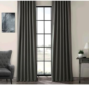 Evdepo Home Blackout Fon Perde,%100 Karartma, Is  Yal t ml , Pilesiz, Antrasit, Tek Kanat 70 x 240 cm