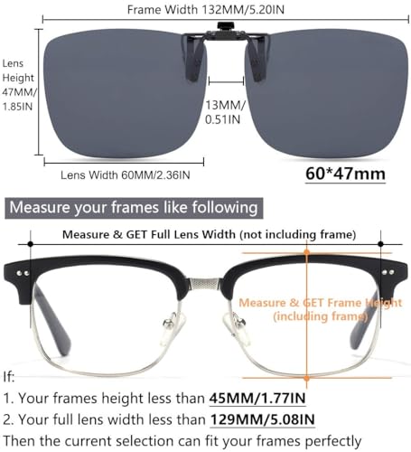 Image of CAXMAN Polarized Clip On Sunglasses Over Prescription Glasses for Men Women UV Protection
