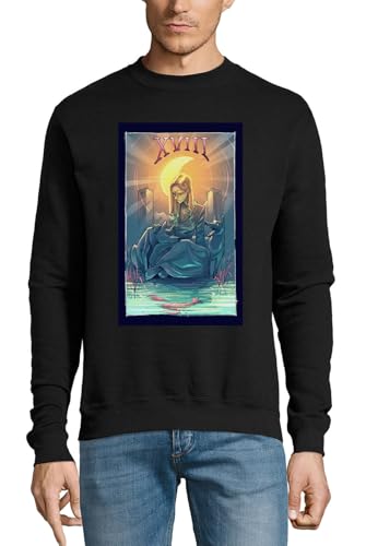 Pull en coton Noir confortable pour exprimer votre passion du Tarot de la Lune