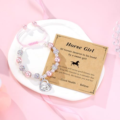 Image of Horse Gifts for Girls Horse Bracelets Birthday Christmas Gifts for Girls Horse Lover Daughter Granddaughter Niece