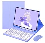 Galaxy Tab A9+ A9 Plus 11 inch keyboard case 2023 Released SM-X210/X215/X216 with mouse Magnetic Detachable Bluetooth keyboard Slim flip leather case (Purple)