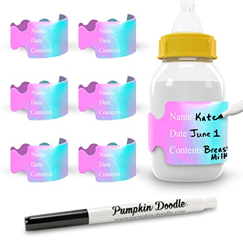 Image of Pumpkin Doodle The Original Write and Reuse Baby Bottle Labels for Daycare