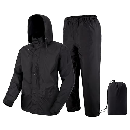Image of Rain Suit, Rain Gear for Men Waterproof, Camo Rain Jacket, Lightweight Rain Coat