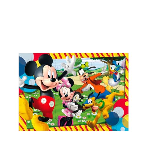 Lisciani – DISNEY Mickey Mouse Puzzle – 4 Puzzles mit 48 Teilen – 2-in-1-Puzzle – doppelseitig – Rückseite zum Ausmalen – Lernspiel – fördert die Kreativität – ab 4 Jahren
