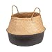 Bloomingville A90400000 Large Black & Beige Seagrass Folding Basket with Handles