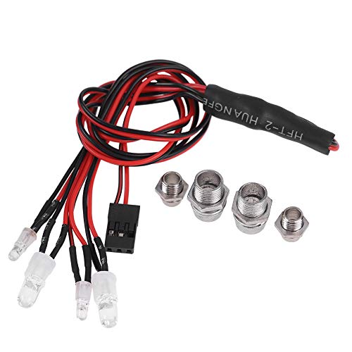 Pilipane Kit de faros y faros traseros de 5 mm, accesorios RC, luces LED para 1/10 modelo Drift Auto, 4 unidades DIY RC LED Light Kits,