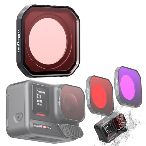 Filtro para lentes de buceo para cámara de acción Insta360 Ace Pro 2, carcasa impermeable protectora, accesorios para inmersión en rojo, rosa y morado (rojo claro) miniatura 1