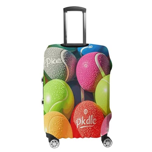 Carry on Luggage Cover Pickleball Balls Colors Suitcase Covers for Luggages Tsa Approved Travel Luggage Sleeve Protector Elastic Suitcase Protector Anti-Scratch Washable Fits 19-30 Inch Case -M4