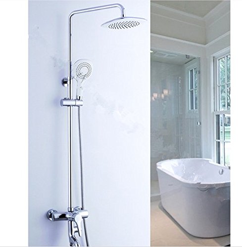 Barre de douche pluie Gowe en laiton avec mitigeur robinet ensemble de douche chrome complet