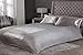 Price comparison product image Sleepdown Satin Stripe Grey Panel Band Luxury Soft Cosy Plain Reverse Duvet Cover Quilt Bedding Set with Pillowcases - Double (200cm x 200cm) 5056242800576