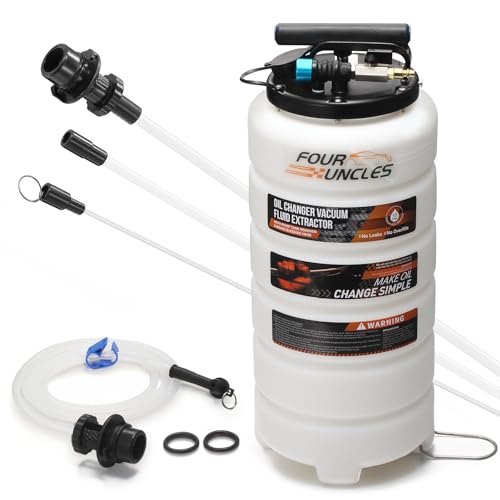 FOUR UNCLES Oil Extractor - Vacumm Fluid Extractor with Pump Tank Remover & Tubes for Oil Change and a Hose for Brake Bleeding by FOUR UNCLES - Used condition - US$75.23