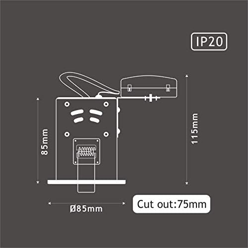 sanlumia 2 X LED Fire Rated Downlight Can GU10 Recessed Ceiling Twist & Lock Interchangeable Downlight IP20 Chrome