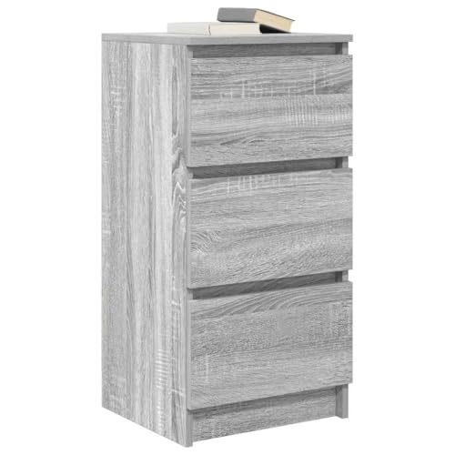 Cómoda con 3 cajones gris Sonoma de diseño estrecho para organizar estancias pequeñas 5