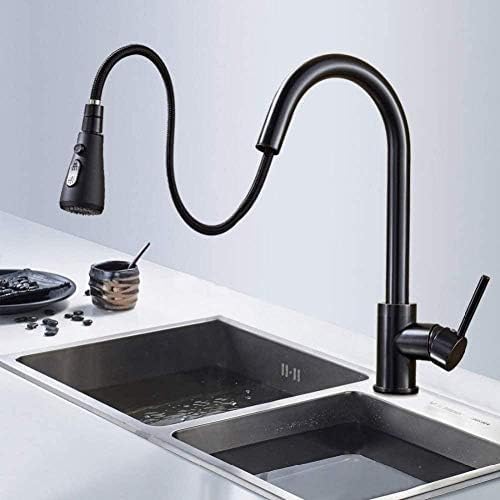 Mitigeur robinet de cuisine extensible noir lavabo mitigeur chaud froid