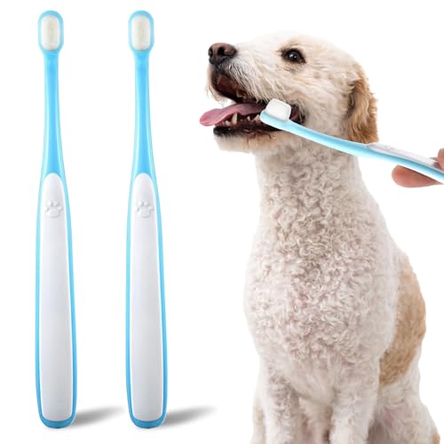 Wanmu 2 Pcs Tiny Dog Toothbrush