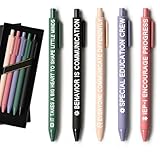 BSHELLOE Special Education Teacher Gifts, Sped Teacher Gifts, 5Pcs Gel Ballpoint Pens - 1.0mm Black Ink