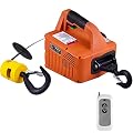 JYXYXSCP Electric Hoist Winch,Portable Electric Hoist Cranes Lift w/Wired & Wireless Remote Control 500kg/1102lbs Capacity (Orange)