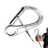 Mosquetón De Escalada | Liberación Rápida Doble Autobloqueo Acero Inoxidable,Clip de Mosquetón de Cierre Automático,para Moto Camping Náutico Exterior Mochila Gimnasio Llaves Banderas