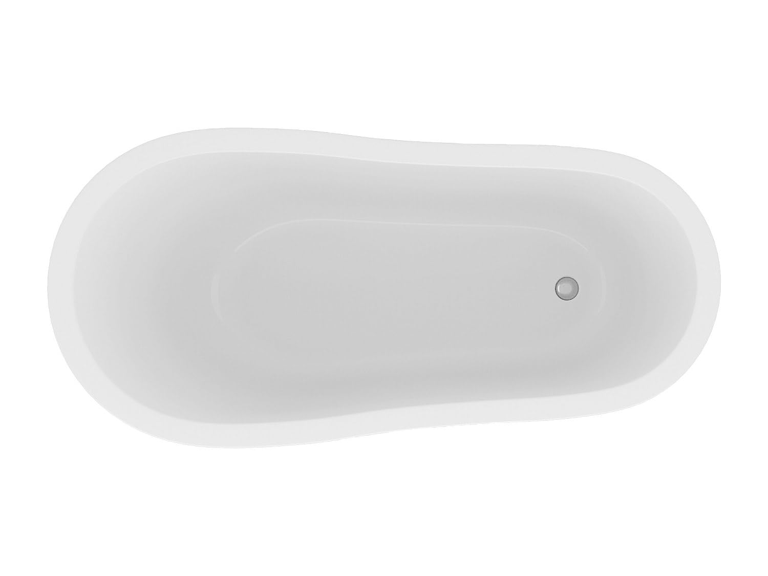 Vente-unique-Vasca da bagno freestanding retrò con piedini bianchi a forma di zampa di leone 200 litri 145 x 74 x 77 cm Blu - NISOS II
