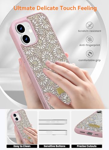 Image of amazon basics Trendy Crystal Case for iPhone 12 and iPhone 12 Pro | Slim and Lightweight | Enhanced Protection | (Pack of 1) (Peach)
