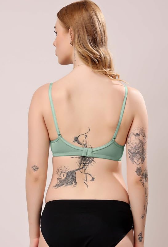 Image of London Hills Regular Bra for Women Everyday Non Padded Wire Free Mid Coverage Cotton Blend