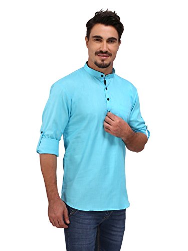 Image of Rajubhai Hargovindas Men's Linen Straight Short Kurta