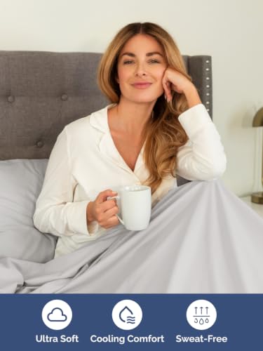 Image of Extra Deep Pocket King Size Sheet Set - Breathable & Cooling - French Grey