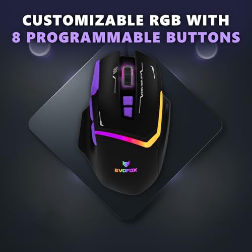 Image of EvoFox Performance Series Banshee Rechargeable Wireless Gaming Mouse (2.4G+BT+Wired), Hyper Connect-Pixart3325 Sensor, Upto 1000Hz Polling Rate & 10000DPI,8 Programmable Buttons,Comprehensive Software
