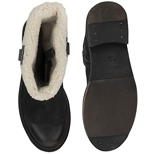 Vintage Foundry Co Women’s Trina Fashion Casual Suede And Faux Fur Snow Boots, Slip-On Zip, Round-Toe, Leather Rubber Outsole, Size 8 #TOP3