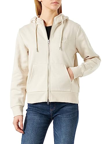 GANT Damen REG Shield Zip Hoodie Tonal Logo KAPUZENPULLOVERJACKE, Putty, L