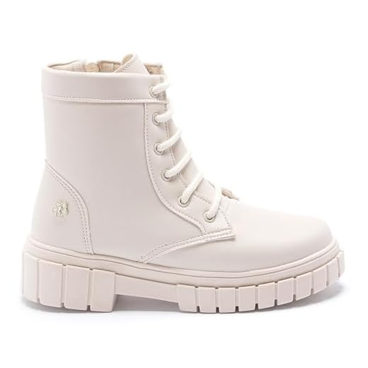 Coturno Infantil Feminino Menina Tininha Casual com Zíper (Off White, BR, Criança de 4 a 8 anos, Numérico, 31)